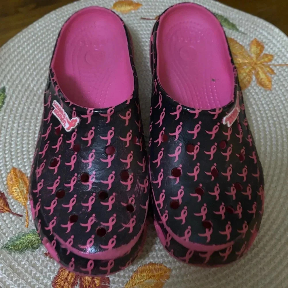 Susan G. Komen Breast Cancer Ribbon Crocs 7